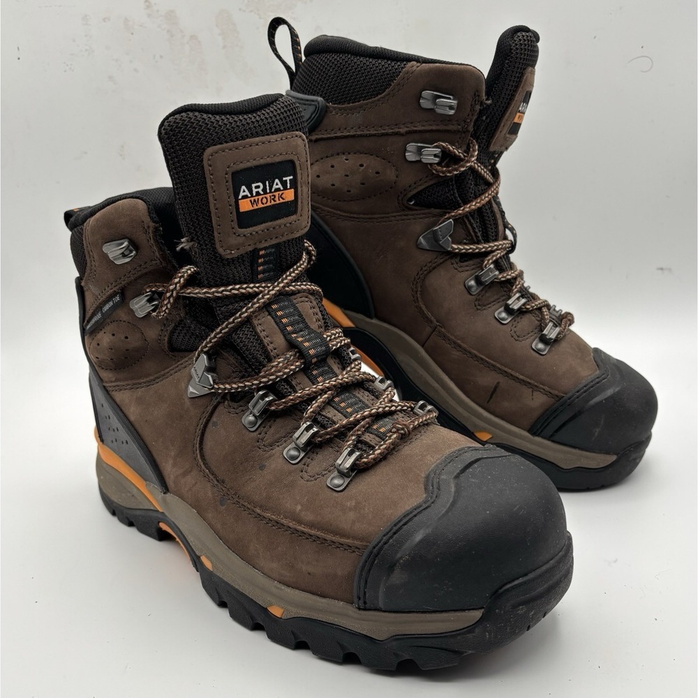 ARIAT Men's Brown Endeavor Waterproof Work Boots Composite Toe Size 13D Brown